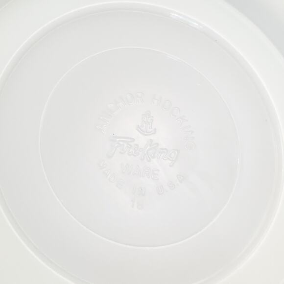 Vtg Anchor Hocking Fire King Milk Glass Centerpiece Grape Fruit Dish 10" - Picture 11 of 12